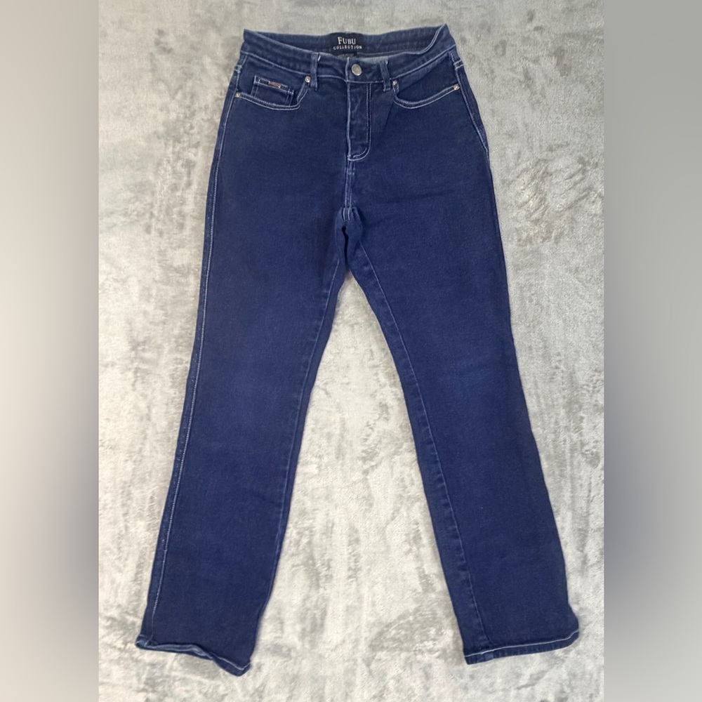 FUBU Collection Women’s Jeans Size 9/10 Dark‎ Wash Straight Stretch Denim
